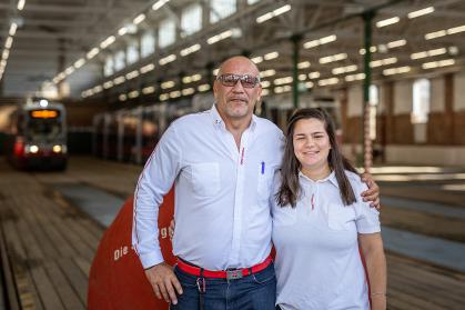 Markus Chencinsky und Julia-Melanie Parzer, unser Team für die Tram-EM in Frankfurt 